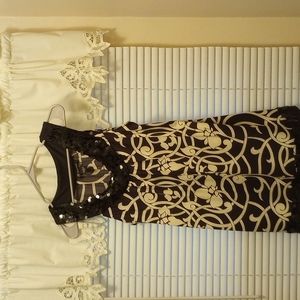 Inc embellished black and white top size Large